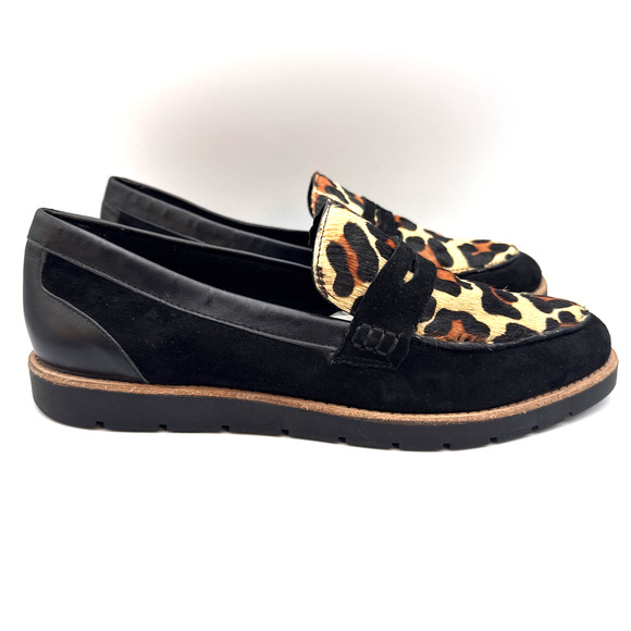 Women's Vaneli Penny Loafers, Black Brown, Leopard Calf Fur, Slip On Sz 11 NWOT - Picture 4 of 10
